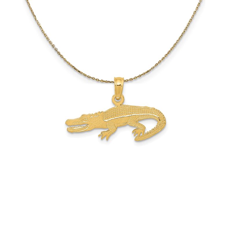 14k Yellow Gold Flat Alligator Necklace - 20 Inch